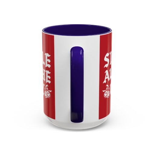 ☕💔🎄 Single All The Way Color Accent Mug – Sassy Sips for the Solo Season - Image 31