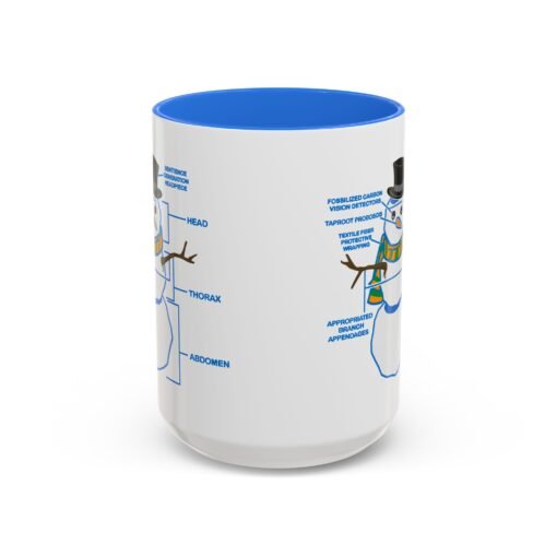 ☕ Snowman Anatomy Color Accent Mug – Sip with a Side of Snowman Science - Image 45
