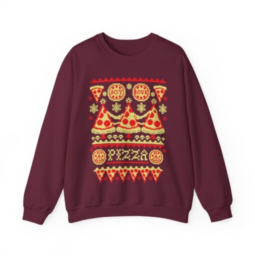 🍕🎄 Pizza-Themed Ugly Christmas Sweatshirt – Slice Into the Season - Image 10