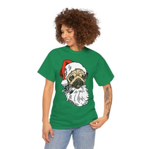 🎅🐾 Pug Santa Unisex T-Shirt – Ho Ho Hilarious Holiday Vibes - Image 3