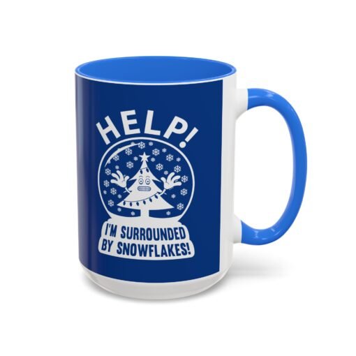 ☕❄️🎄 Help! I'm Surrounded By Snowflakes Color Accent Mug – Sip with Seasonal Sass - Image 38