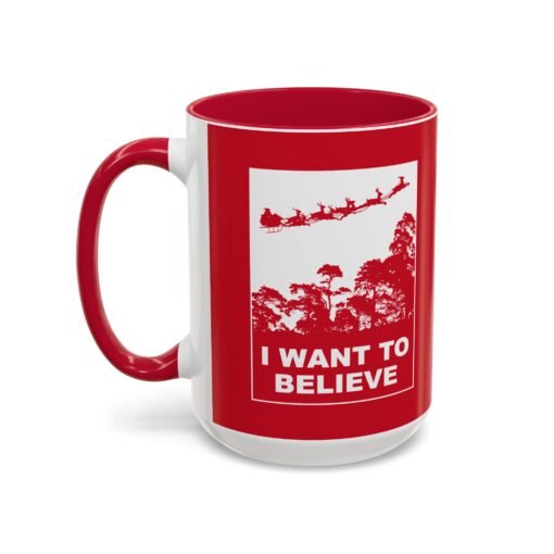 ☕🎅🛸 I Want to Believe (In Santa) Color Accent Mug – Mulder Meets Merry - Image 32