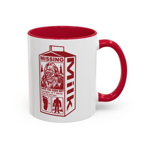 🦶🥛 Missing Bigfoot Color Accent Mug – Sip Like a Legend - Image 3