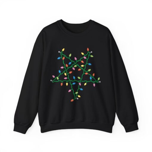 🔮 Holiday Pentagram Unisex Sweatshirt – Cozy, Creepy & Full of Cheer