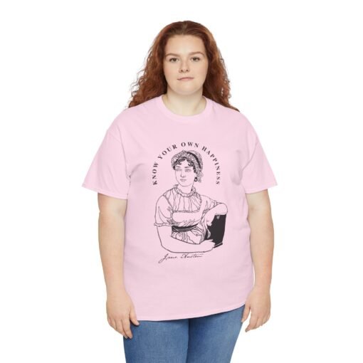 📖🌿 Jane Austen “Know Your Own Happiness” Unisex T-Shirt – Timeless Wisdom, Everyday Style - Image 6
