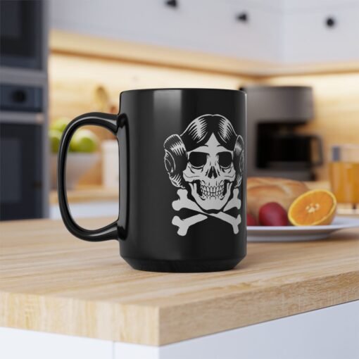 ☕👸💀 Rebel Skull Black Mug – Sip Like a Princess with Attitude - Image 13