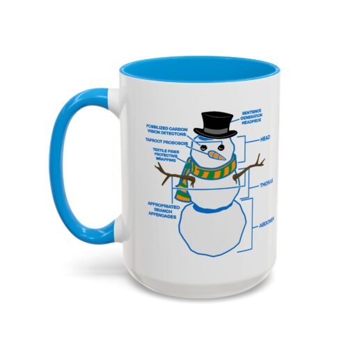 ☕ Snowman Anatomy Color Accent Mug – Sip with a Side of Snowman Science - Image 56