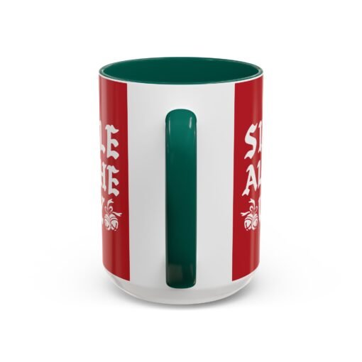 ☕💔🎄 Single All The Way Color Accent Mug – Sassy Sips for the Solo Season - Image 35