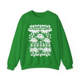 🦖🎄 Dino-Mite Christmas Unisex Sweatshirt – Ugly Sweater Style with Prehistoric Cheer
