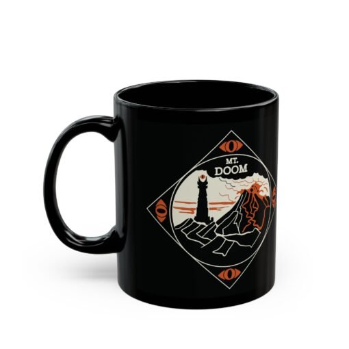 🔥 Mount Doom & Eye of Sauron Black Mug – Power in Every Sip - Image 4