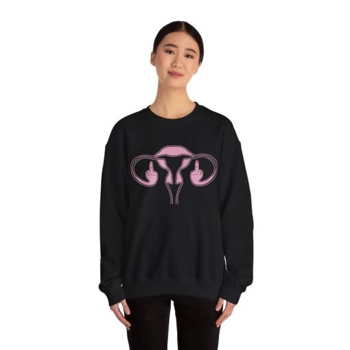 🖕🩷 Ovaries with Middle Fingers Unisex Sweatshirt – Warm, Bold, and Unapologetically Defiant - Image 3