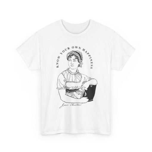 📖🌿 Jane Austen “Know Your Own Happiness” Unisex T-Shirt – Timeless Wisdom, Everyday Style - Image 11