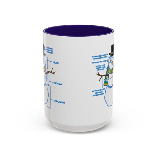 ☕ Snowman Anatomy Color Accent Mug – Sip with a Side of Snowman Science - Image 41