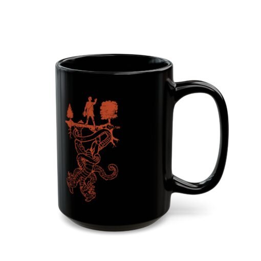 ☕👾🌌 Upside Down Black Mug – Welcome to the Other Side - Image 8