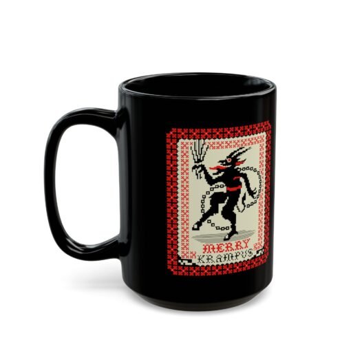👹☕ Merry Krampus Black Mug – Sip Scares, Not Cocoa - Image 11
