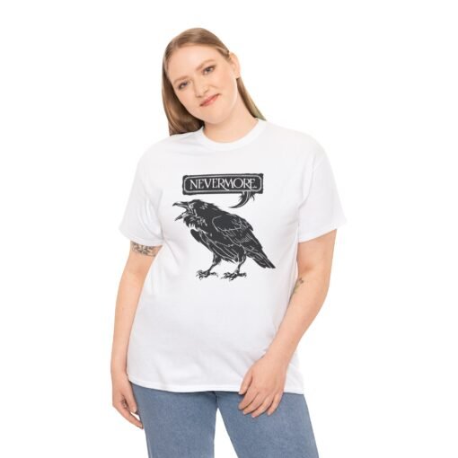 Nevermore The Raven | Unisex | Heavy Cotton | T-Shirt | Poe | Poetry | Gothic - Image 3