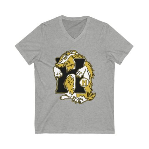 🦡💛 House of Badger Unisex Cotton V-Neck T-Shirt – Loyalty, Strength, and Subtle Magic - Image 4