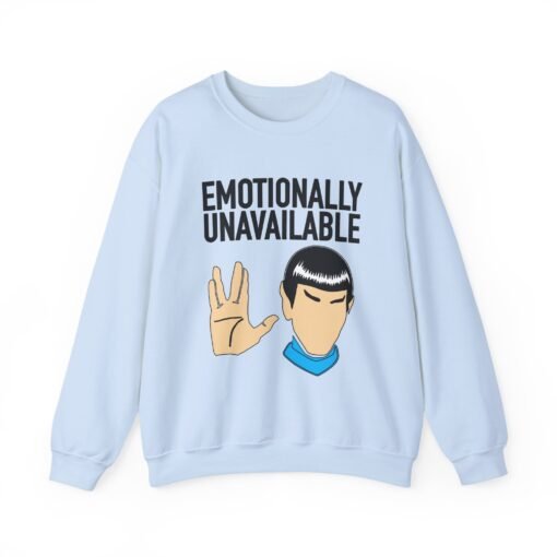 🖖😐 Emotionally Unavailable Unisex Sweatshirt – Logic Over Feelings, Always - Image 11