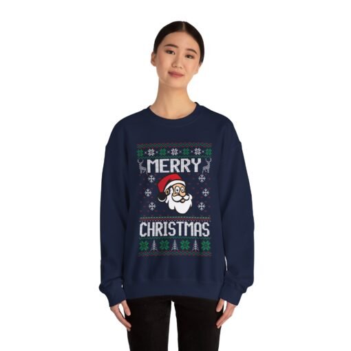🎅🎄 Merry Christmas Santa Unisex Sweatshirt – Classic Cheer in Ugly Sweater Style - Image 4