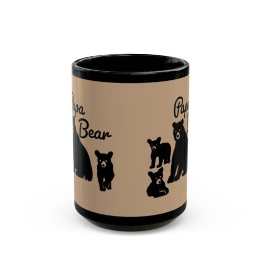 ☕🐻👨‍👧‍👦 Papa Bear Black Mug – Strong Brew for the Head of the Den - Image 7