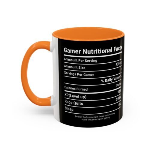 ☕🎮 Gamer Nutrition Facts Color Accent Mug – Fuel for Every Respawn - Image 20