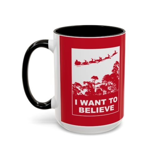 ☕🎅🛸 I Want to Believe (In Santa) Color Accent Mug – Mulder Meets Merry - Image 20