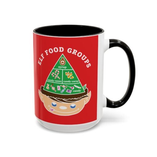 ☕🍬 Elf Food Groups Color Accent Mug – Sweet Sips from the North Pole - Image 50