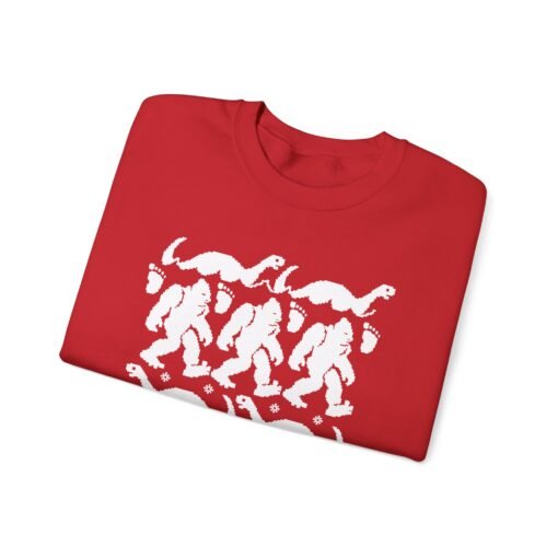 🦶🦕🎄 Bigfoot & Nessie Ugly Christmas Sweater – Mythical, Merry, and Totally Festive - Image 3