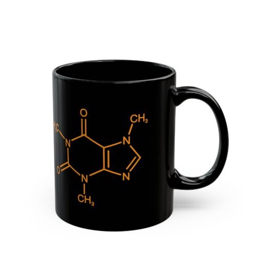 ☕ Caffeine Molecule Black Mug – Science in Every Sip - Image 4