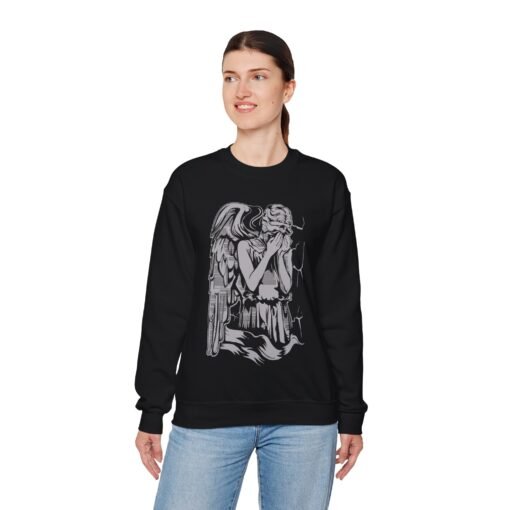 🗿🌀 Weeping Angel Unisex Sweatshirt – Cozy Horror from Across Time - Image 4