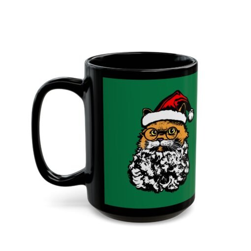 🎅🐱 Santa Claws Black Mug – Meowy and Bright - Image 11