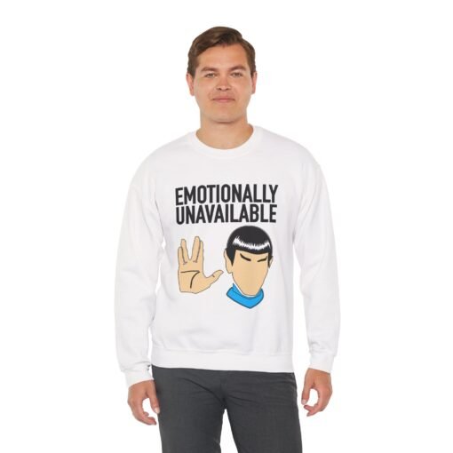 🖖😐 Emotionally Unavailable Unisex Sweatshirt – Logic Over Feelings, Always - Image 5