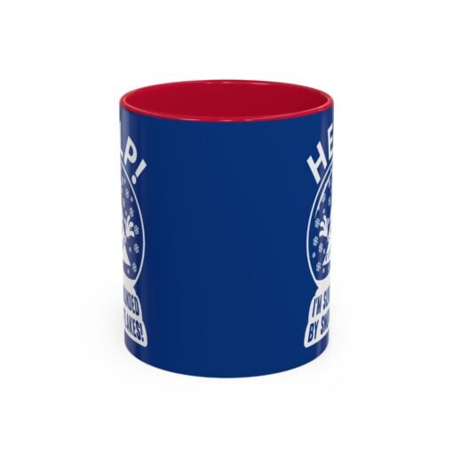 ☕❄️🎄 Help! I'm Surrounded By Snowflakes Color Accent Mug – Sip with Seasonal Sass - Image 25
