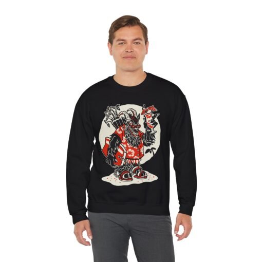 🏖️ Krampus Island Unisex Sweatshirt – Naughty Never Looked So Chill - Image 6