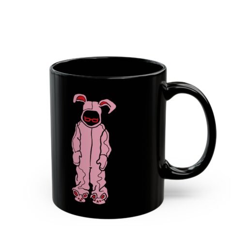 🎄🐰 Ralphie Bunny Suit Black Mug – Sip with Holiday Sass - Image 4