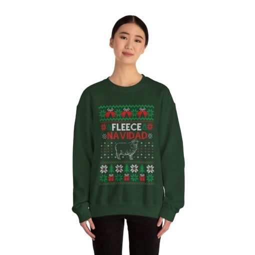 🐑🎄 Fleece Navidad Unisex Sweatshirt – Warm Wishes & Woolly Laughs - Image 3