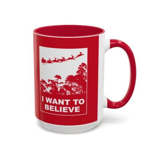☕🎅🛸 I Want to Believe (In Santa) Color Accent Mug – Mulder Meets Merry - Image 30