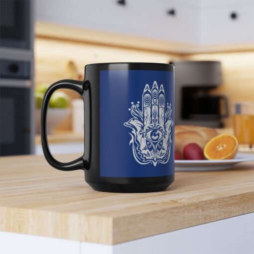 ☕🖐️✨ Hamsa Black Mug – Sip with Protection and Peace - Image 13