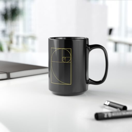 ☕ Golden Ratio Spiral Black Mug – Sip in Perfect Proportion - Image 14