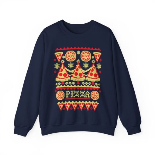 🍕🎄 Pizza-Themed Ugly Christmas Sweatshirt – Slice Into the Season - Image 13