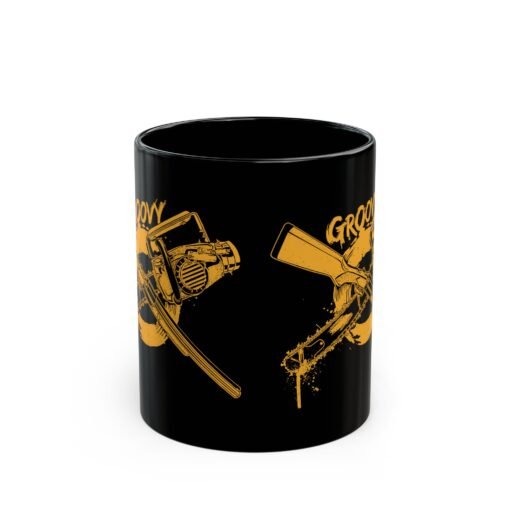 🔫🪓 Groovy Black Mug – Hail to the Caffeine, Baby - Image 3