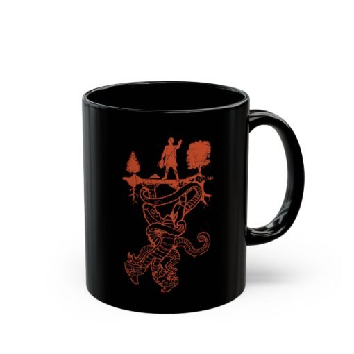 ☕👾🌌 Upside Down Black Mug – Welcome to the Other Side