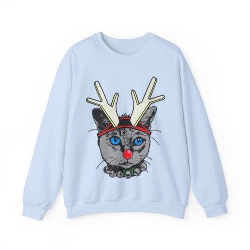 😺🦌 Rudolph Catmas Unisex Sweatshirt – Feline Festive, Reindeer Ready - Image 13