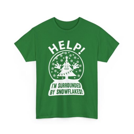 ❄️🎄😬 Help! I'm Surrounded By Snowflakes Unisex T-Shirt – Holiday Humor on Ice - Image 14
