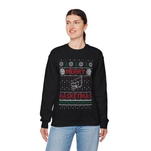 Merry Basketmas | Ugly Christmas Sweater | Unisex | Sweatshirt | Basketball - Image 8