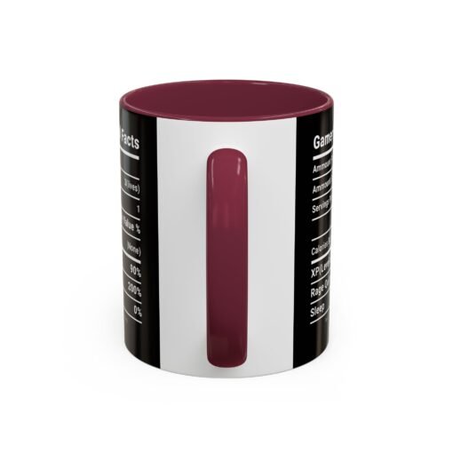 ☕🎮 Gamer Nutrition Facts Color Accent Mug – Fuel for Every Respawn - Image 31