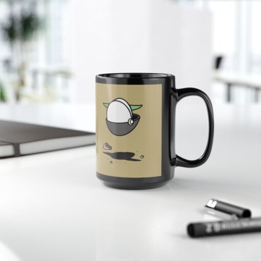 ☕🛸👶🌌 Floating Away Black Mug – Sip While You Hover - Image 13