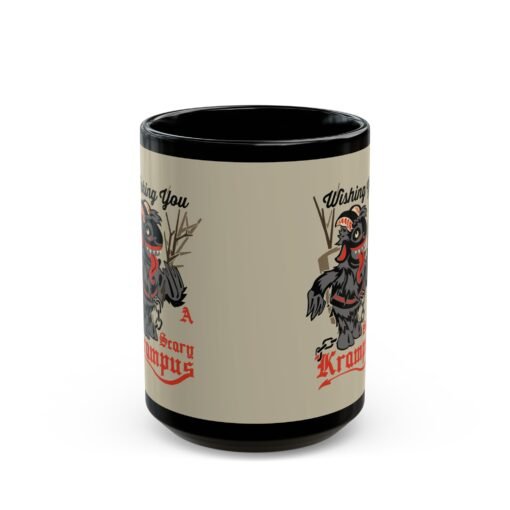 ☕ Wishing You a Scary Krampus Black Mug – Sip from the Naughty Side - Image 8
