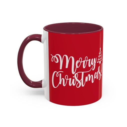 ☕ Merry Christmas Color Accent Mug – Sip the Season in Style - Image 16
