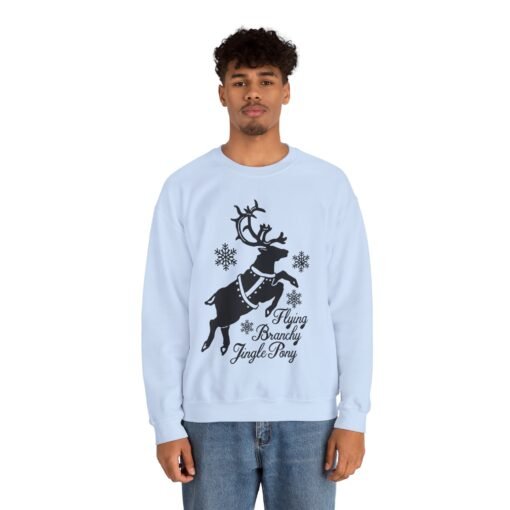 🦌✨ Flying Branchy Jingle Pony Unisex Sweatshirt – Absurdly Festive & Proud of It - Image 5